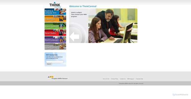 Security scan screenshot of https://thinkcentral.com