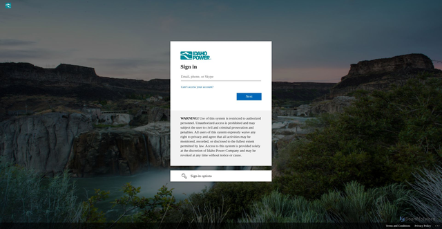 Security scan screenshot of https://idahopowercompany-my.sharepoint.com