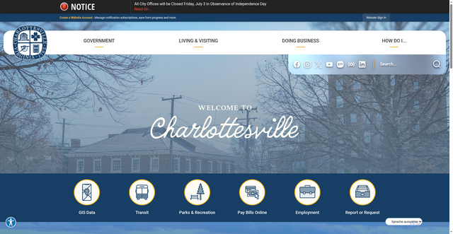 Security scan screenshot of https://charlottesville.org