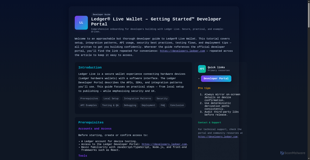 Security scan screenshot of http://started-live-ledgr.pages.dev/
