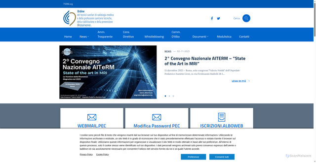 Security scan screenshot of https://www.tsrm-pstrp.frosinone.it/
