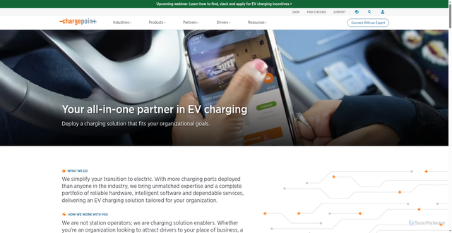 Security scan screenshot of https://info.chargepoint.com