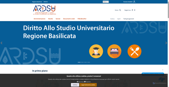 Security scan screenshot of https://www.ardsubasilicata.it/