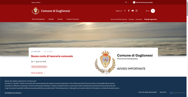 Security scan screenshot of https://www.comune.guglionesi.cb.it/