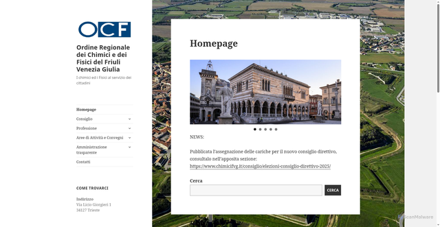 Security scan screenshot of http://www.chimicifvg.it/