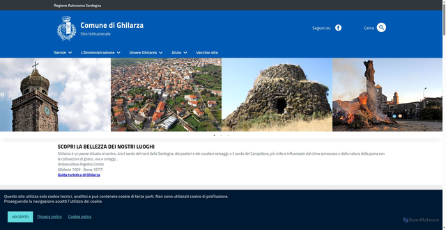 Security scan screenshot of https://www.comune.ghilarza.or.it/