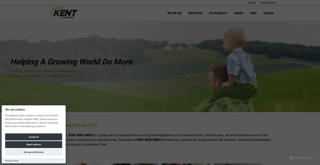 Security scan screenshot of https://kentww.com
