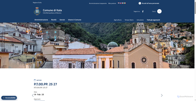 Security scan screenshot of https://www.comuneitala.it