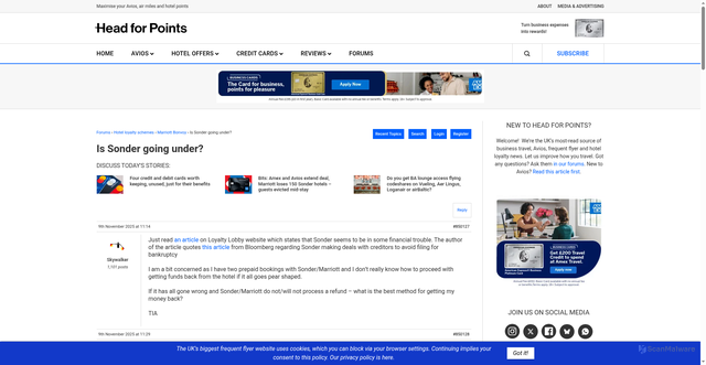 Security scan screenshot of https://www.headforpoints.com/forums/topic/is-sonder-going-under/