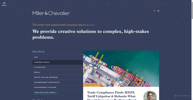Security scan screenshot of https://www.millerchevalier.com/