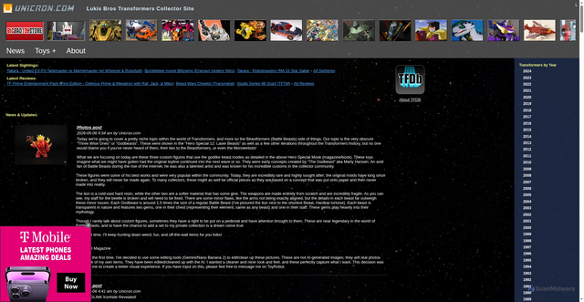 Security scan screenshot of https://www.unicron.us