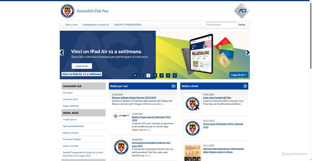 Security scan screenshot of https://pisa.aci.it/