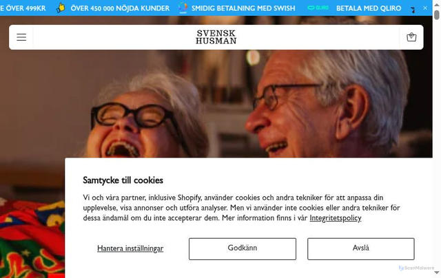 Security scan screenshot of https://svenskhusman.se/