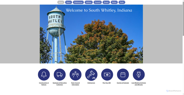 Security scan screenshot of https://www.southwhitley.gov/