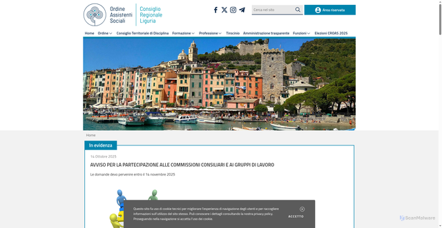 Security scan screenshot of https://www.oasliguria.org/
