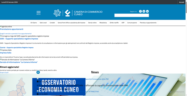 Security scan screenshot of https://www.cn.camcom.it/