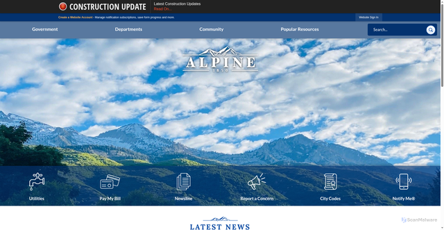 Security scan screenshot of https://alpineut.gov/