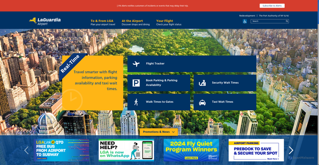 Security scan screenshot of https://www.laguardiaairport.com/