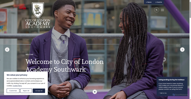 Security scan screenshot of https://www.cityacademy.co.uk/