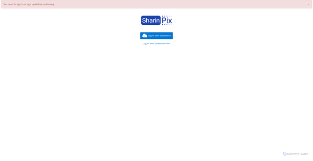 Security scan screenshot of https://app.sharinpix.com