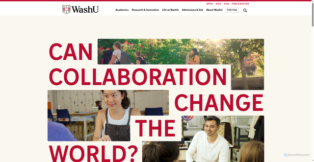 Security scan screenshot of https://washu.edu/