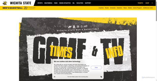Security scan screenshot of https://goshockers.com/news/2025/10/21/tv-info-and-tip-times-released-for-mens-basketball.aspx