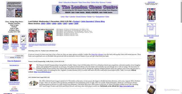 Security scan screenshot of https://bcmchess.co.uk