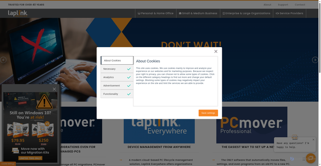 Security scan screenshot of https://laplink.com