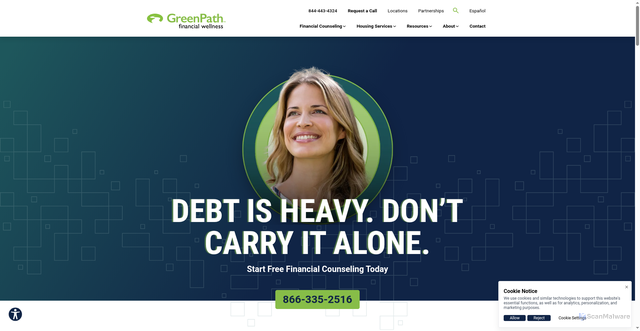 Security scan screenshot of https://www.greenpath.com