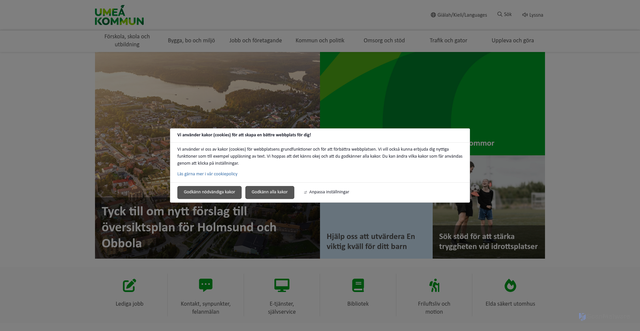 Security scan screenshot of http://www.umea.se