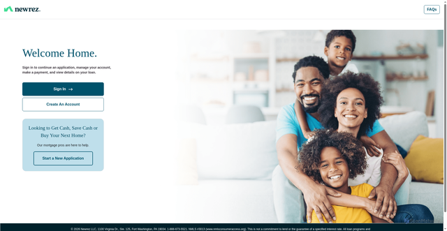 Security scan screenshot of https://myaccount.newrez.com