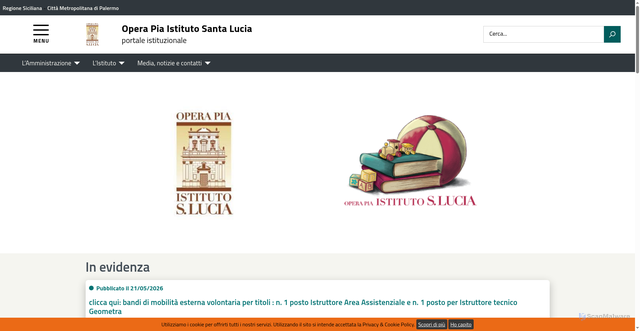 Security scan screenshot of https://www.operapiaistitutosantalucia.it