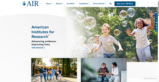 Security scan screenshot of https://air.org