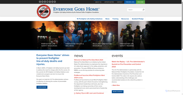 Security scan screenshot of https://everyonegoeshome.com/