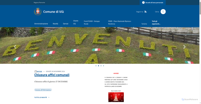 Security scan screenshot of https://www.comune.viu.to.it/