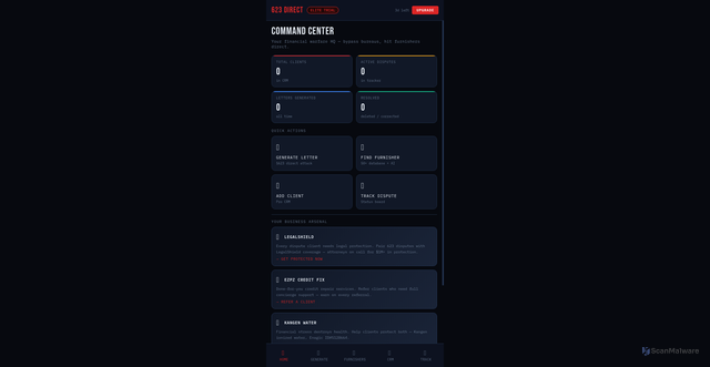 Security scan screenshot of http://623directdispute.pages.dev/