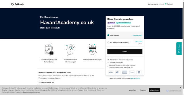 Security scan screenshot of http://www.havantacademy.co.uk/
