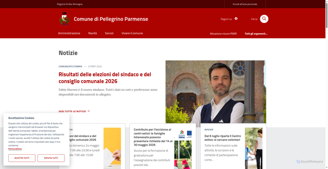 Security scan screenshot of https://www.comune.pellegrino-parmense.pr.it