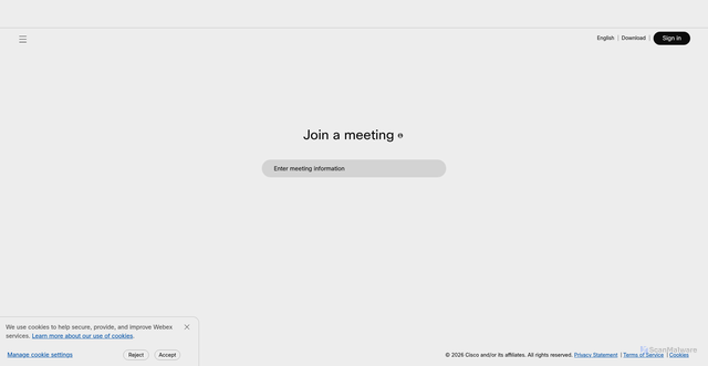 Security scan screenshot of https://attend.webex.com