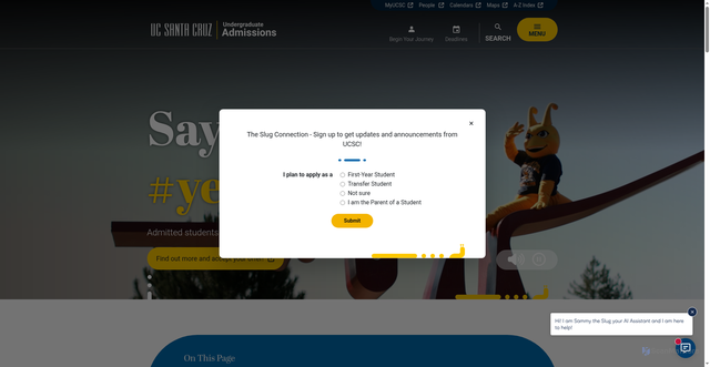 Security scan screenshot of https://admissions.ucsc.edu/