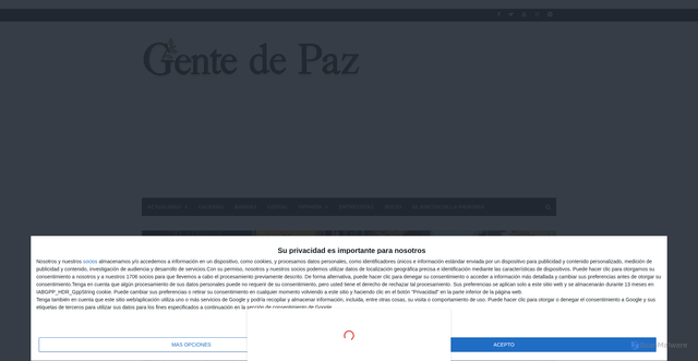 Security scan screenshot of https://gentedepaz.es