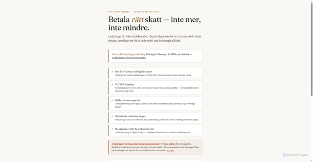 Security scan screenshot of https://skatteagent.se