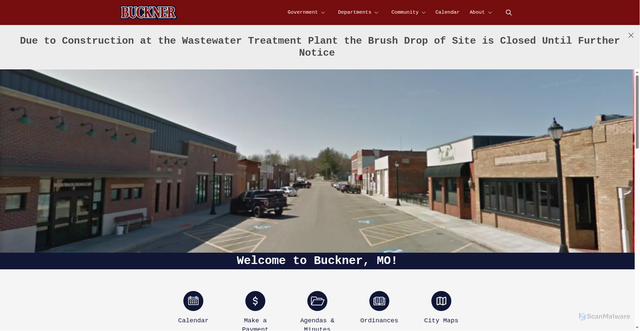 Security scan screenshot of https://cityofbucknermo.gov/