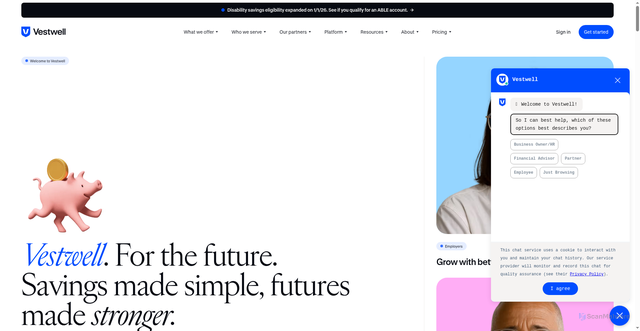 Security scan screenshot of https://vestwell.com
