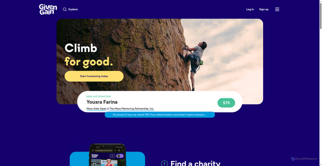 Security scan screenshot of https://givengain.com