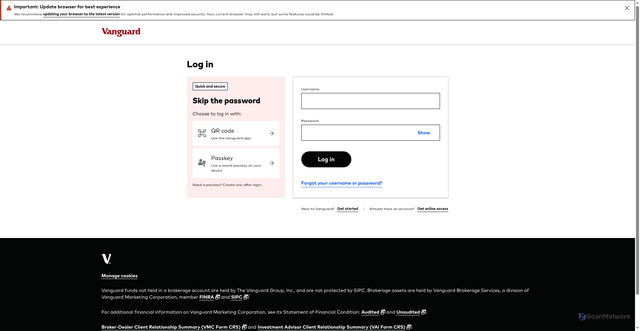 Security scan screenshot of https://balances.web.vanguard.com