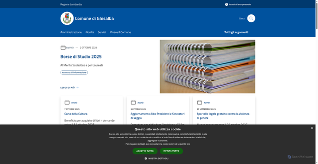 Security scan screenshot of https://www.comune.ghisalba.bg.it/it