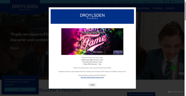 Security scan screenshot of https://www.droylsdenacademy.com/
