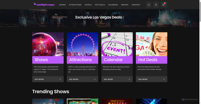 Security scan screenshot of https://spotlight.vegas