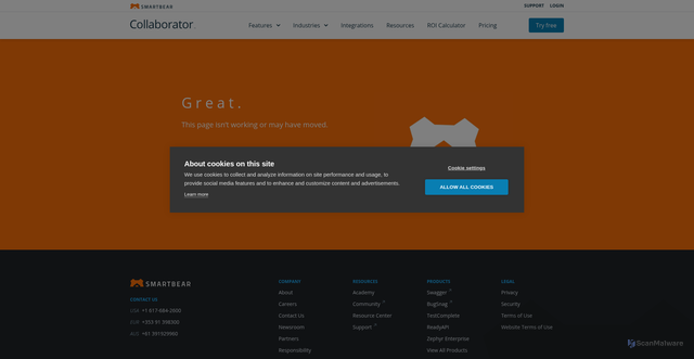 Security scan screenshot of https://codecollaborator.com